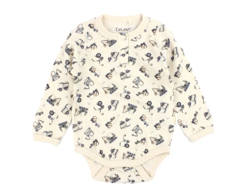 CeLaVi dark blue motorprint body uld/viskose